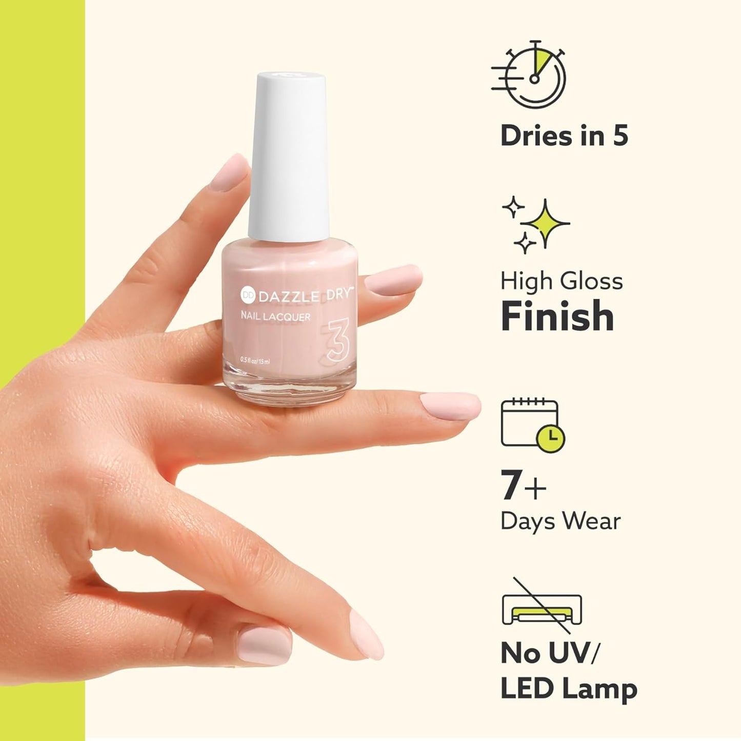 Dazzle Dry Nail Lacquer - Go Go Mango Amber Yellow Semi-Sheer Cream | 0.5 Fl Oz