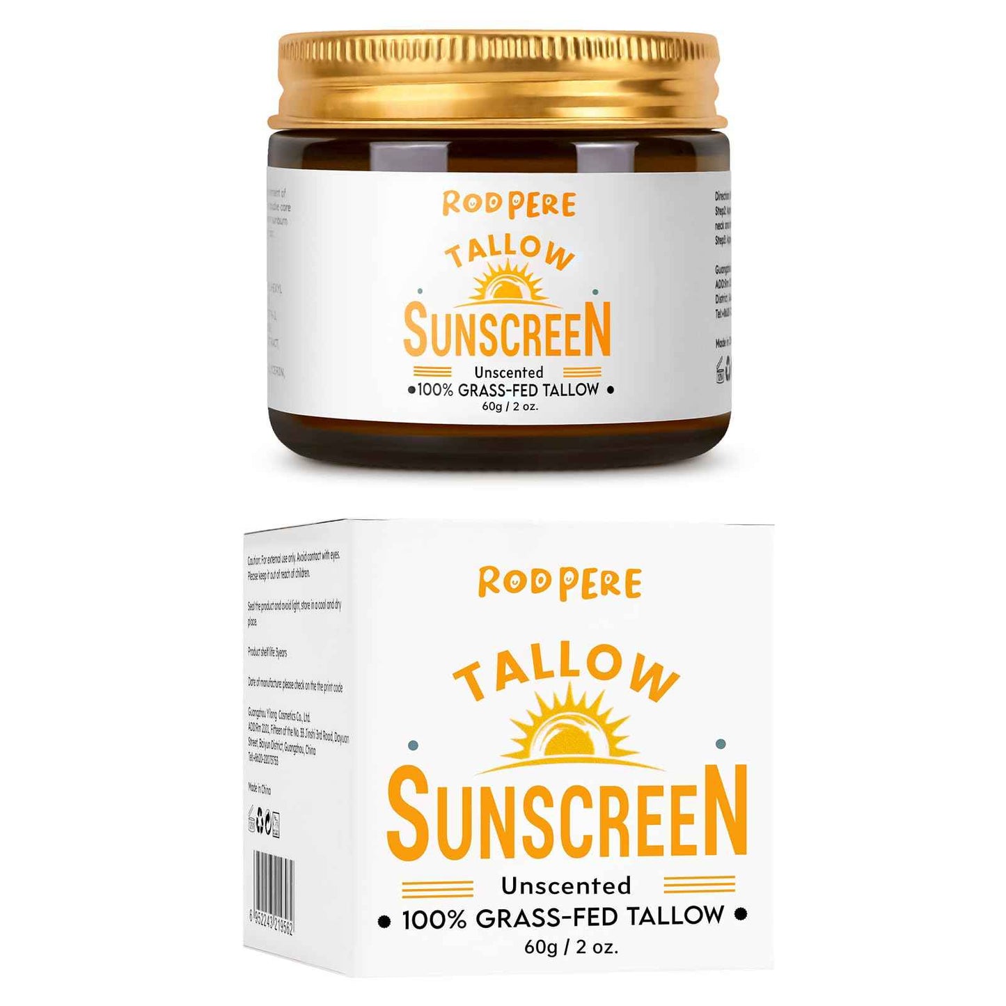 Beef Tallow Sunscreen SPF 50 For Face & Body, 2 PCS Natural & Organic Tallow Sun Balm With Zinc, Hyaluronic Acid For Sensitive Skin, Broad Spectrum, Moisturizing, Reef Safe, No White Residue