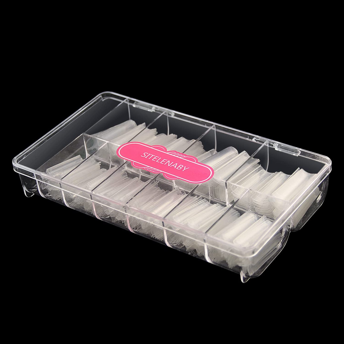 No C Curve Square Nail Tips XXL，Acrylic Nail Tips Square,SITELENABY 500 pcs Clear Fake Nails for Nail Salons,Nail Tech Must Have