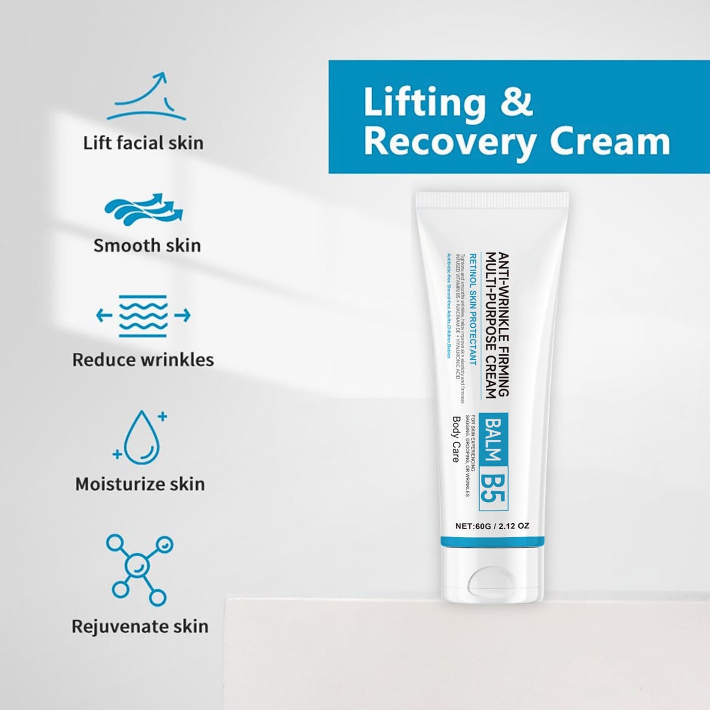 MrCuvaryas 2PCS B5 Firming Youth Cream, Body and Face Moisturizer, Anti-Aging Tightens & Smooths Wrinkles, Skin Barrier Repair, Improve Skin Elasticity & Firmness, Intense Hydration