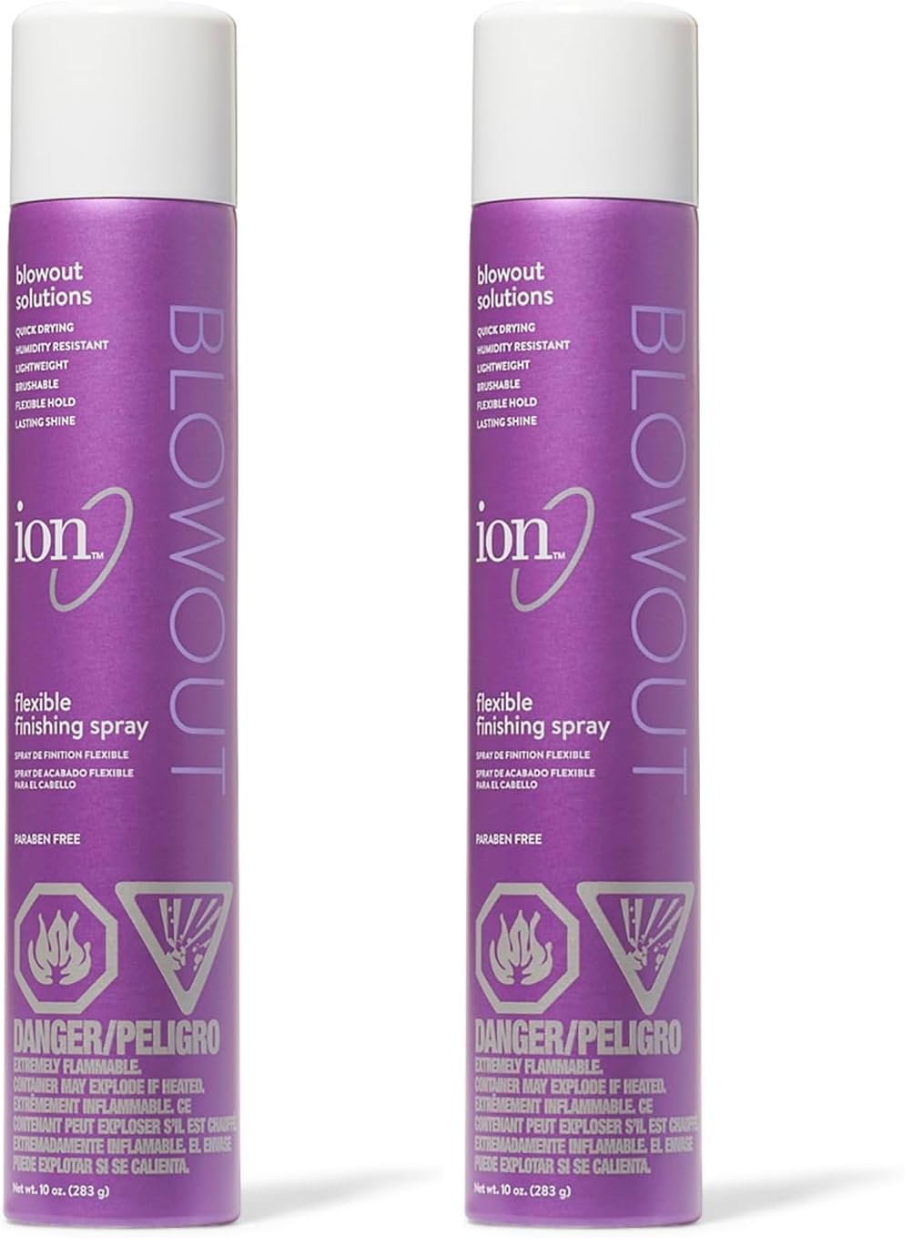Ion Flexible Hair Spray - Humidity Resistant, Quick Drying Formula | Lasting Shine, 10 oz (Pack of 2)