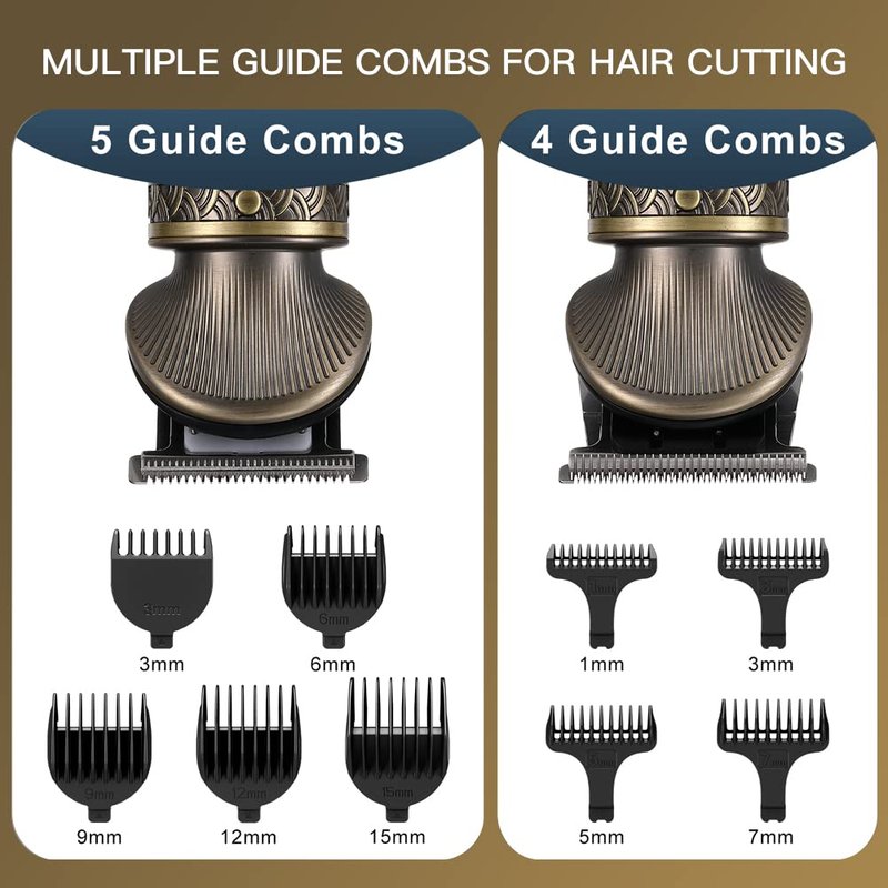 Scttomon Beard Trimmer Kit Professional Hair Clipper Zero Gapped T-Blade Electric Shaver Razor Nose Body Trimmer for Men Cordless Grooming Kit 7 in 1