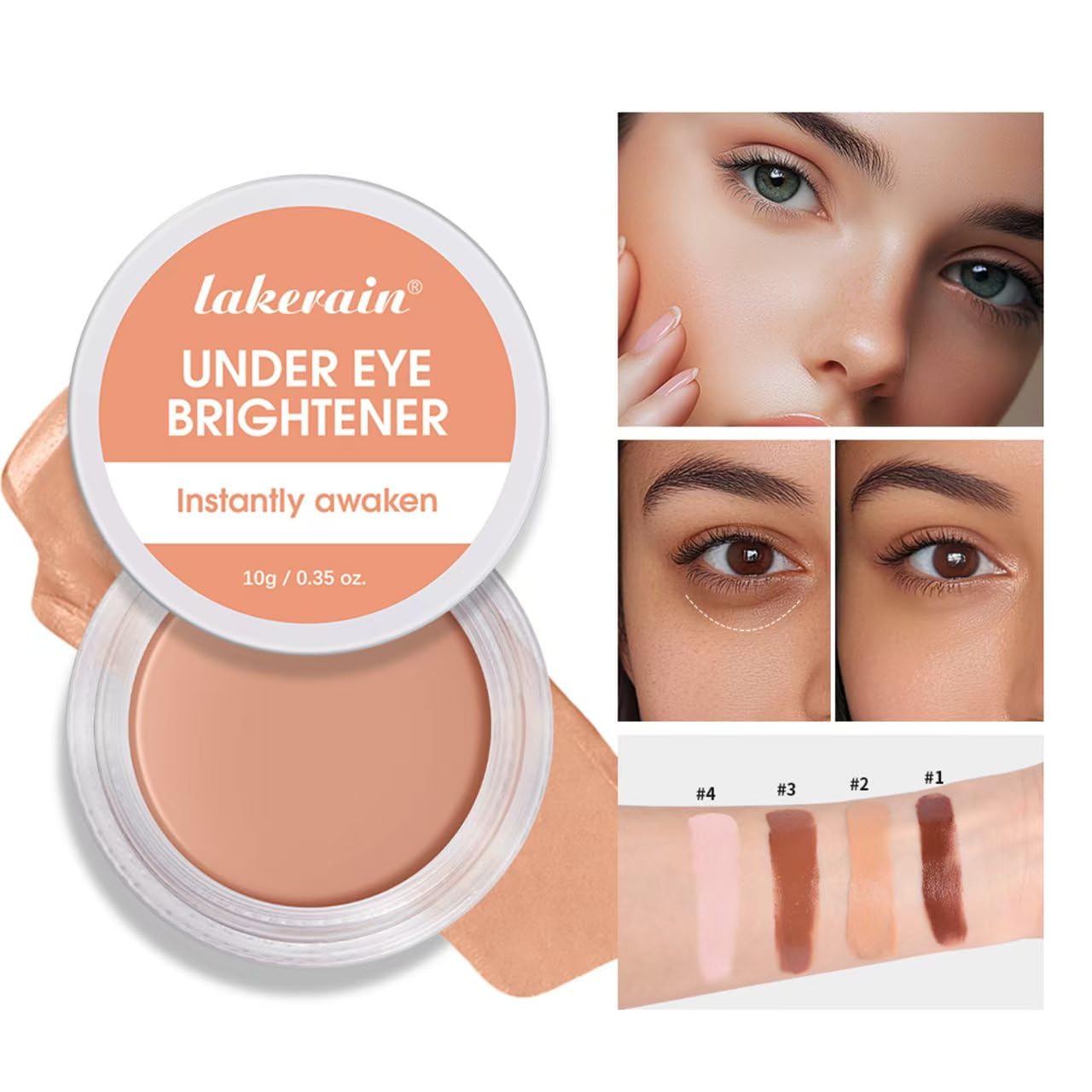 Under Eye Brightener,under Eye Cream Pot Concealer Full Coverage， specifically for dark circles under the eyesWith Hyaluronic Acid & Shea Butter(Warm Nude)