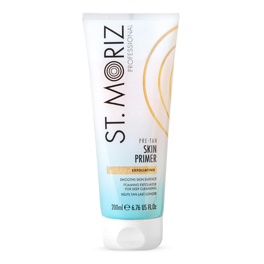 St Moriz Pre-Tan Skin Primer for Self Tanner- Exfoliating Fake Tan Primer - Preps & Primes Skin for Long-Lasting - Deep Cleansing Foaming Exfoliator for Self Tan (6.76 fl oz)