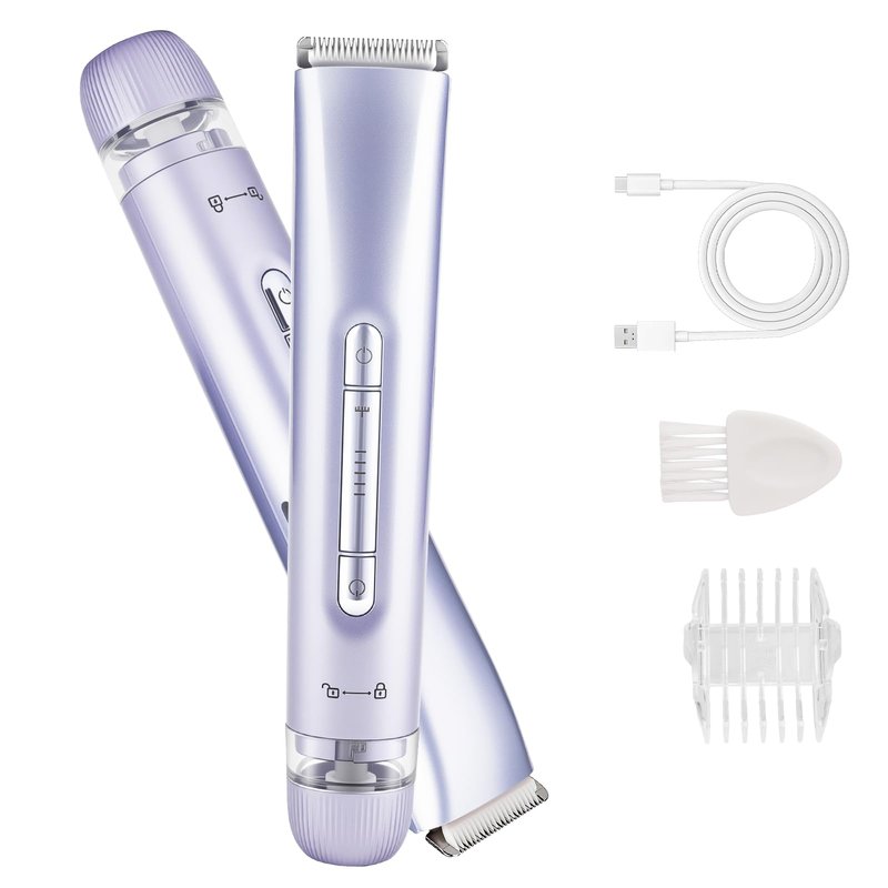 HAHTSST Bikini Trimmer for Women,Dual Head Shaver, IPX7 Waterproof, Compact Travel Design Electric Bikini Shaver for Public Hair, Facial and Body(Purple)
