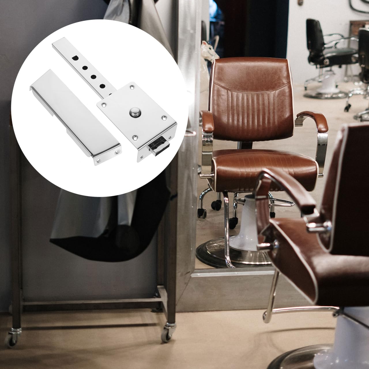 Beatifufu Barber Chair Headrest Bracket Replacement Ergonomic Salon Chair Headrest Support Universal Barber Parts Easy Installation Iron
