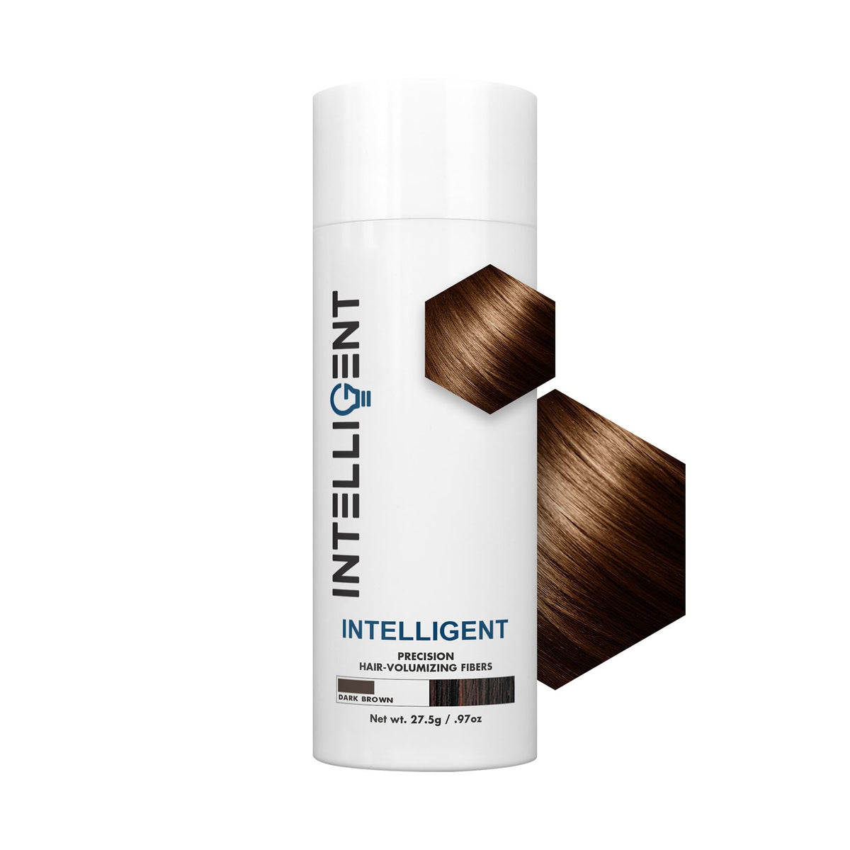 INTELLIGENT Precision Hair Volumizing Fibers for Thinning Hair - Dark Brown | Formulated for Men and Women | 6 Shades | Undetectable Coverage | 27.5g