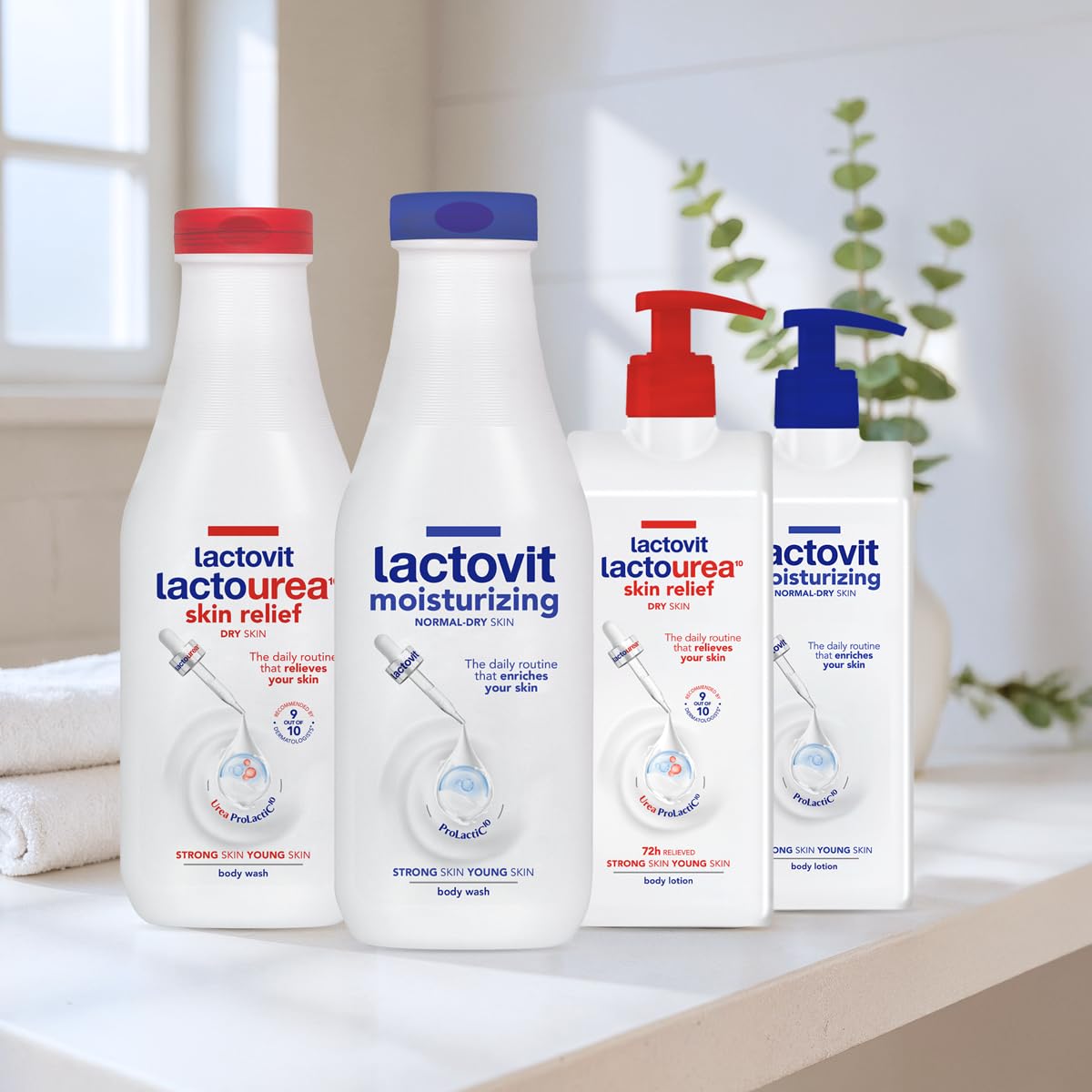 Lactovit| Lactourea Body Wash, Dry Skin | Hydrating Shower Gel |6 x 600 ml