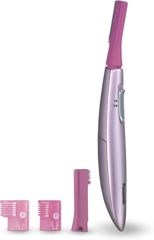 Panasonic Women’s Facial Hair Remover and Eyebrow Trimmer with Pivoting Head, Includes 2 Gentle Blades for Brows, Face and Trim Attachments, Battery-Operated – ES2113PC (Pack of 5)