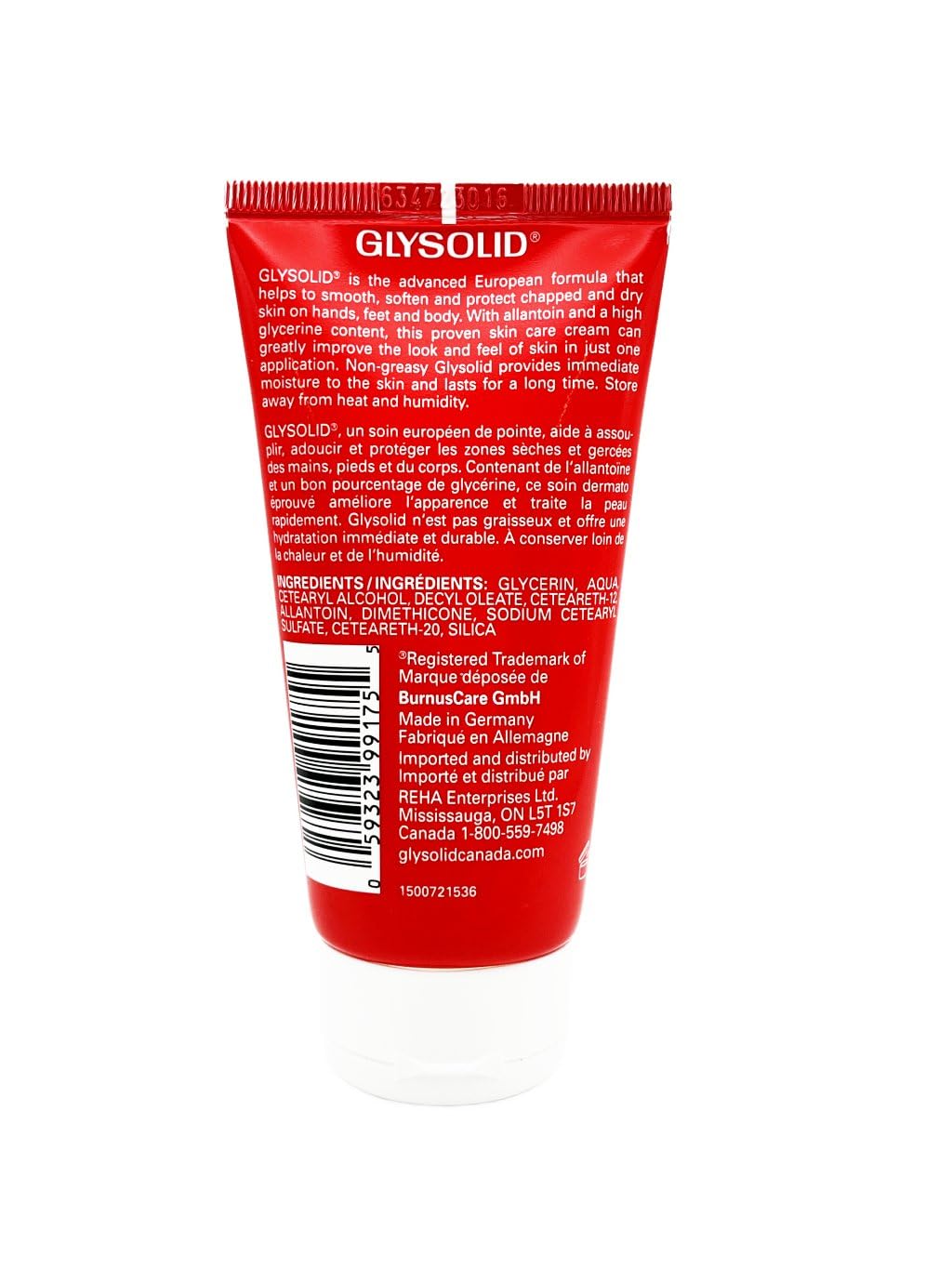 Glysolid Glycerin Skin Cream - Thick, Smooth, and Silky - Trusted Formula for Hands, Feet and Body 2.54 fl oz (75ml Tube) - 3pack