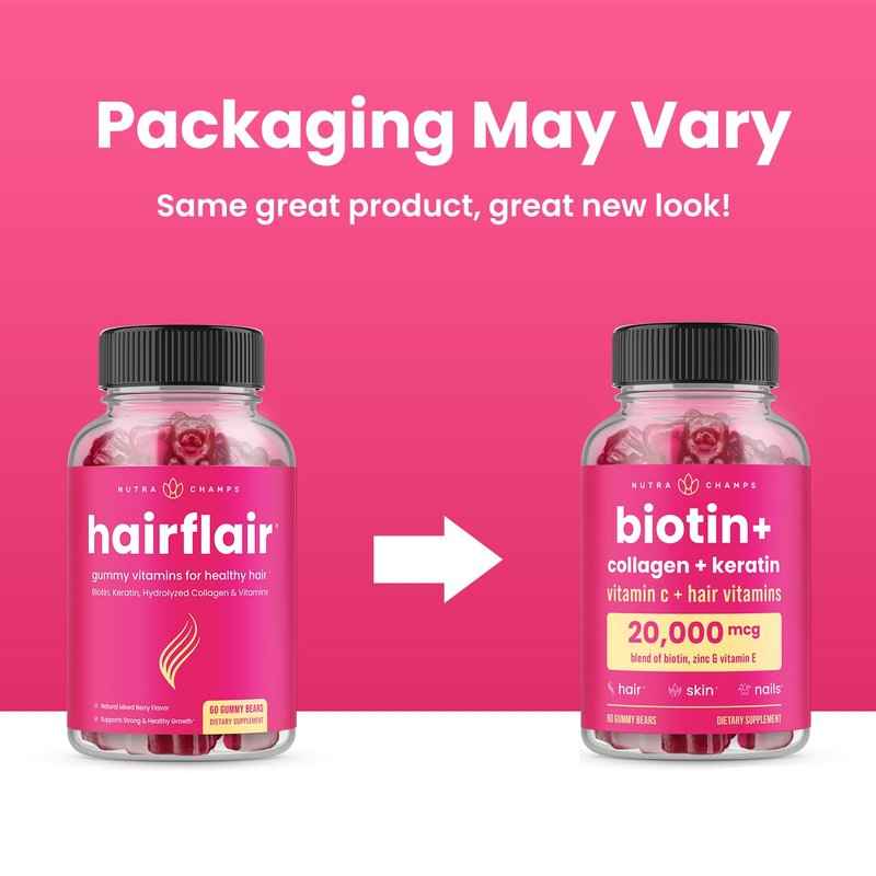 NutraChamps Biotin Gummies 5000mcg with Collagen, Keratin & More – Hair Skin and Nails Vitamins for Women & Men – Support Normal Hair Growth Cycle - Enhanced with Vitamin C, D3, Zinc