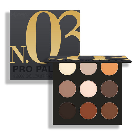 Klara Cosmetics Pro Eyeshadow Palette - Eye Shadow Palette Makeup with Matte and Shimmer Finishes - Eye Makeup with Long-Lasting Wear - 03 - 0.38 oz