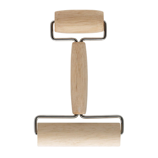Mrs. Anderson’s Baking Double Dough Roller, Includes 4.125 and 2.375-Inch Wide Cylinders, Rubberwood