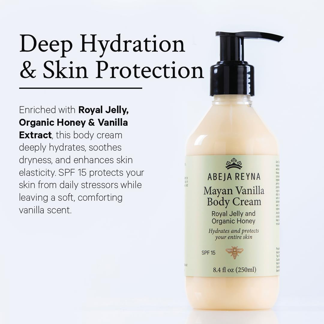 ABEJA REYNA Mayan Vanilla Body Cream with Royal Jelly & Organic Honey 250ml