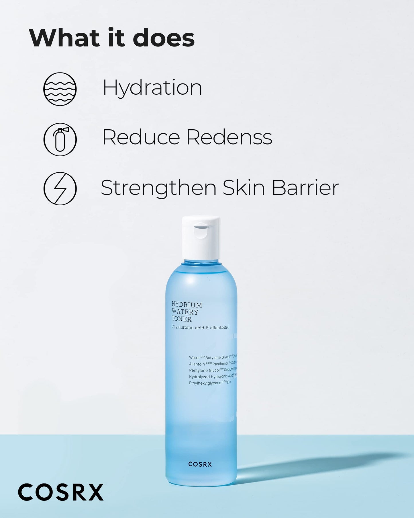 COSRX Hydrium Watery Toner, 150ml / 5.07 fl.oz | Hyaluronic Acid Moisturizing Korean Toner | Hyaluronic Acid, Allantoin, Panthenol | Korean Skin Care, Not Tested on Animals, Paraben Free
