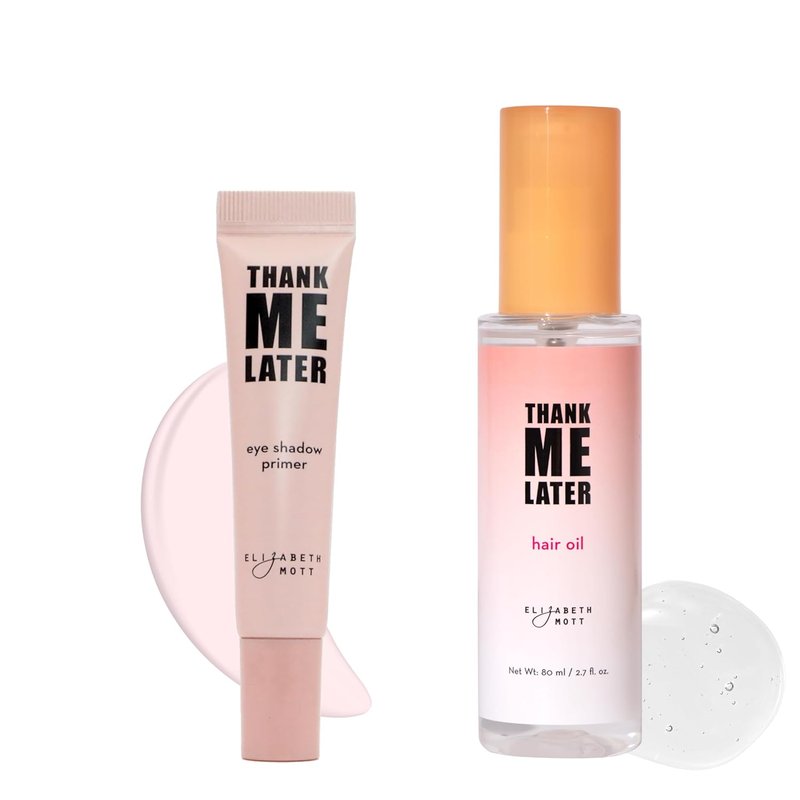 Thank Me Later Eye Primer & Hair Oil Set - Long-Lasting Makeup & Nourishing Hair Care | 10g & 80ml
