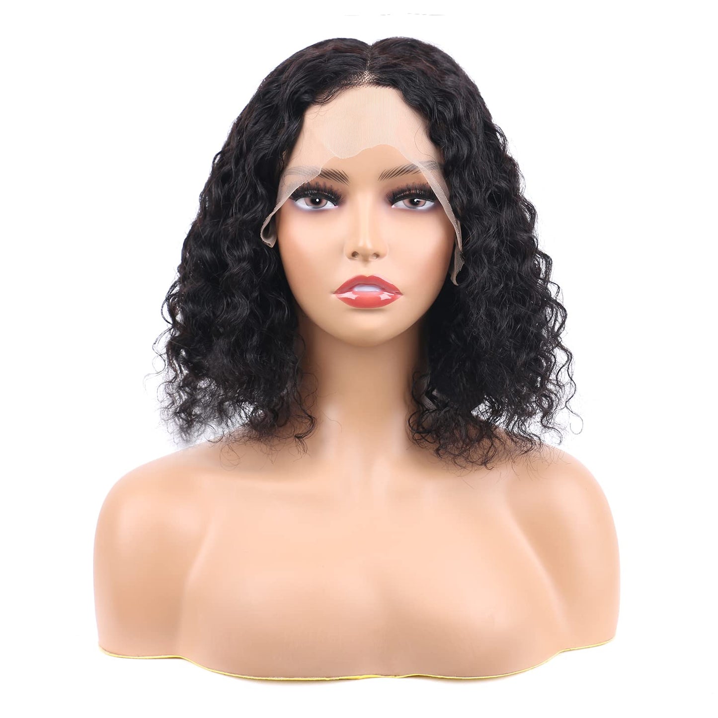 VIYAVIYA VIYAIVY Water Wave Lace Front Wig Deep T Part Bob Lace Wigs Brazilian Wet and Wavy Human Hair Wigs for Black Women Pre plucked Can be Dyed 12 Inch
