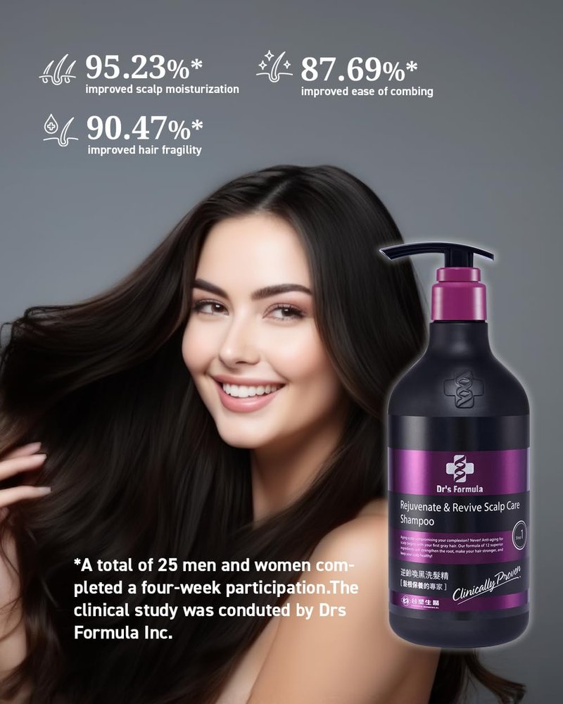Dr's Formula Age-Defying Shampoo, Delay & Reduce Signs of Aging Gray Hair, Volumizing & Root Strengthening, Revitalizes Dry & Sensitive Scalp, 20.46 Fl Oz.