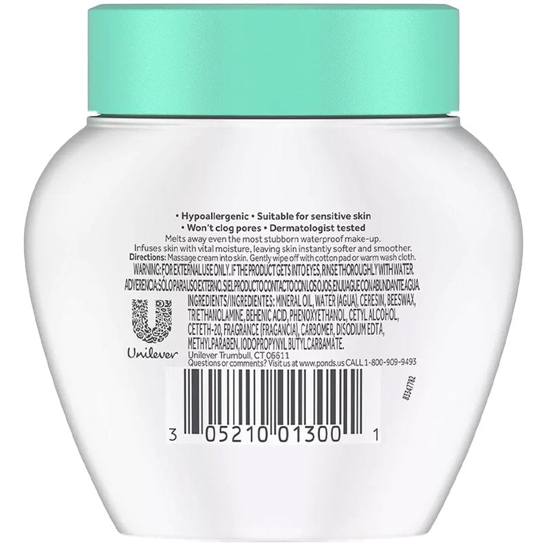 Pond’s Cold Cream Make-Up Remover 3-Pack – Non-Comedogenic, Hypoallergenic, Dermatologist-Tested, 3.5 Oz Ea