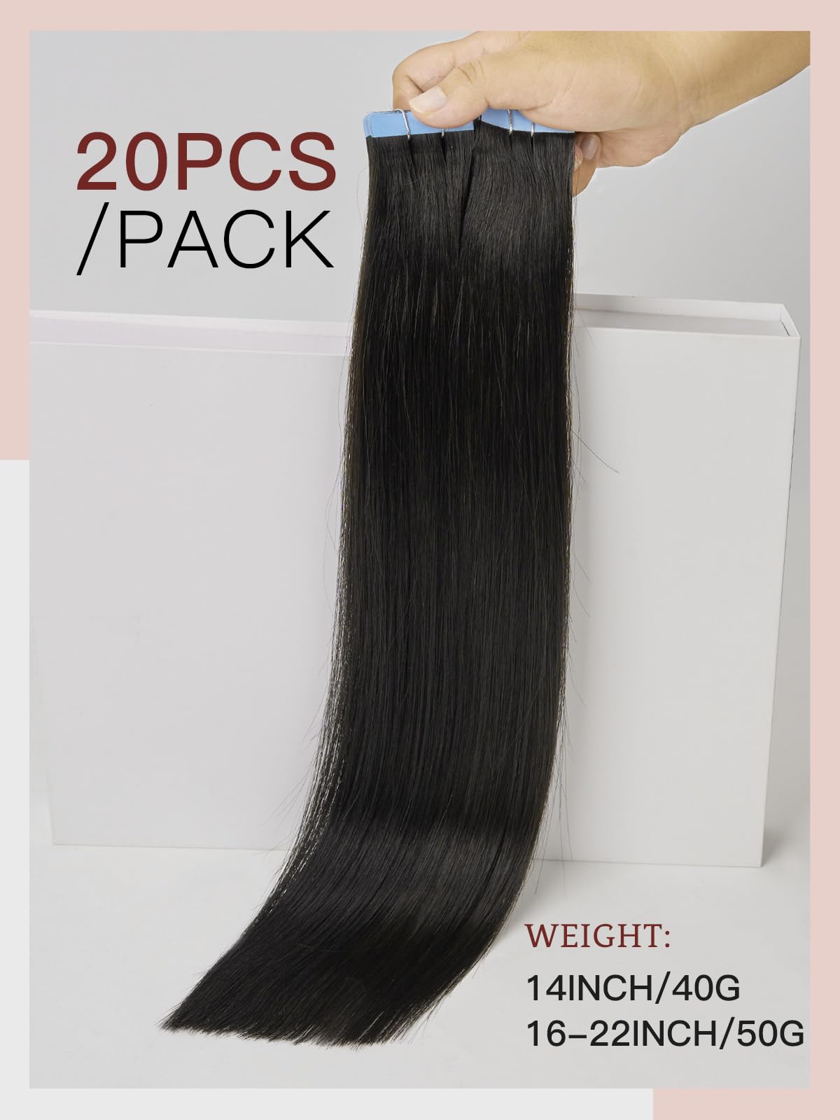 LOVELINE Tape in Hair Extensions Human Hair, Ash Blonde Highlighted Platinum Blonde, 16 Inch 20pcs 50g, Skin Weft Seamless Invisible, Soft and Thick Luxury Remy Human Hair Extensions