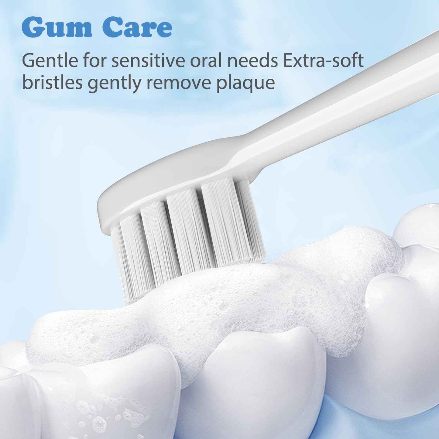 6 Pack Gum Care Replacement Brush Heads Compatible with Oclean Electric Toothbrush Heads for Oclean Spark, Flow, X Pro, X Pro Elite, X Pro Digital, X Lite, X Ultra, Air2, F1 (White)