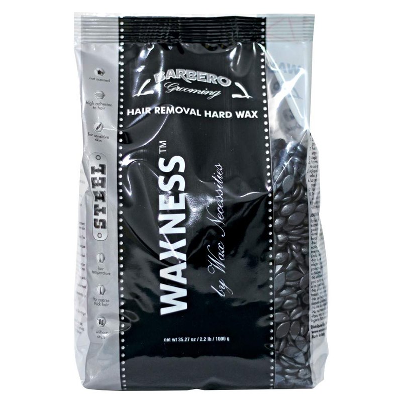 Waxness Barbero Steel Hard Wax Beads 2.2 lb (1 kg) – Stripless Hard Wax for Men’s Grooming, Effective on Coarse Hair, Smooth Application, Professional Use – Made in Italy