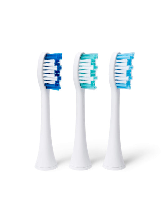 Dazzlepro Elements Toothbrush Heads - Compatible With Elements Sonic Toothbrush, Large, Soft Bristles, Large- Replacement Brush Heads, Large (Pack of 3)