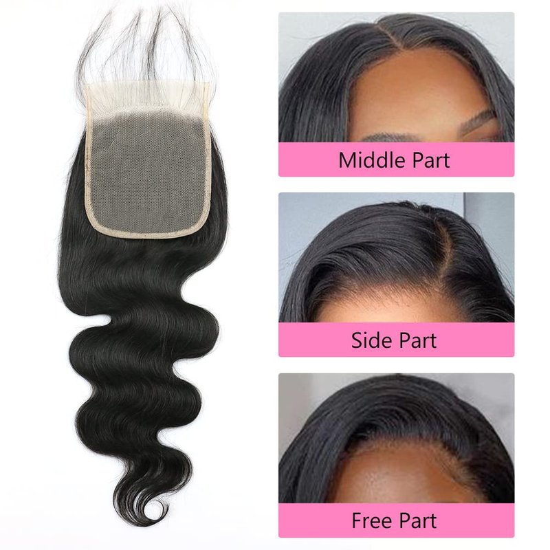 5x5 Transparent HD Lace Closure Only Body Wave Hair Closure Invisible Lace 12A Brazilian Virgin Remy Human Hair Closure 100% Human HairFree Part Pre Plucked Natural Black 16 Inch