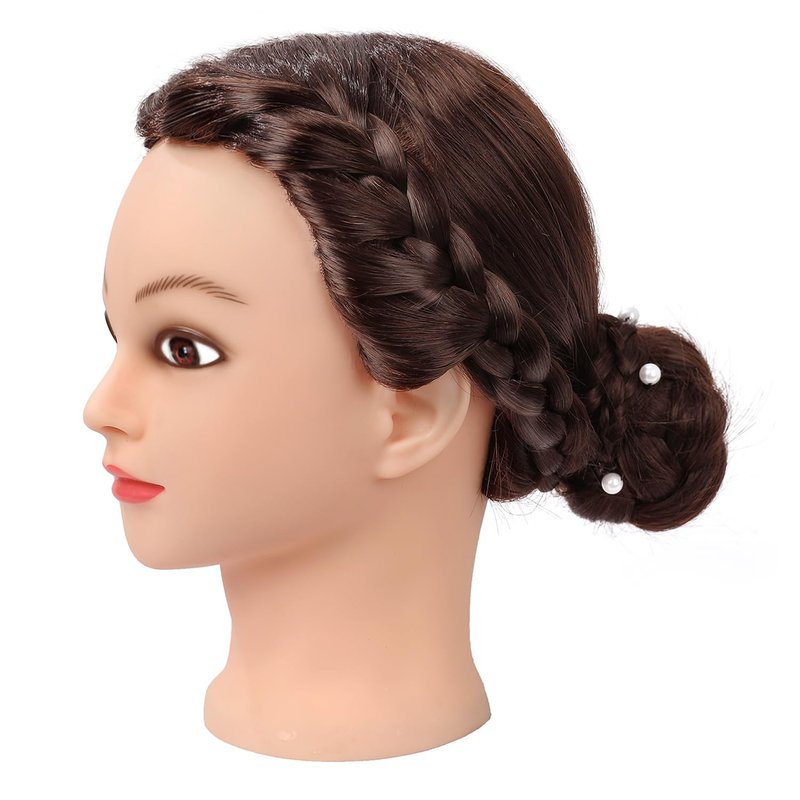 SOPHIRE 26"-28" Long Hair Mannequin Head with 80% Real Human Hair, Hairdresser Practice Training Head Cosmetology Manikin Doll Head with 9 Tools and Clamp - Golden, Makeup On