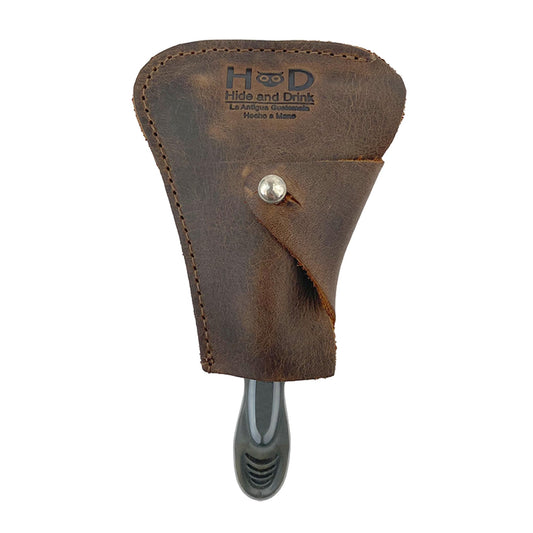 Hide & Drink, Razor Cover, Protective Case, Barber Essentials, Handmade from Full Grain Leather (Bourbon Brown)