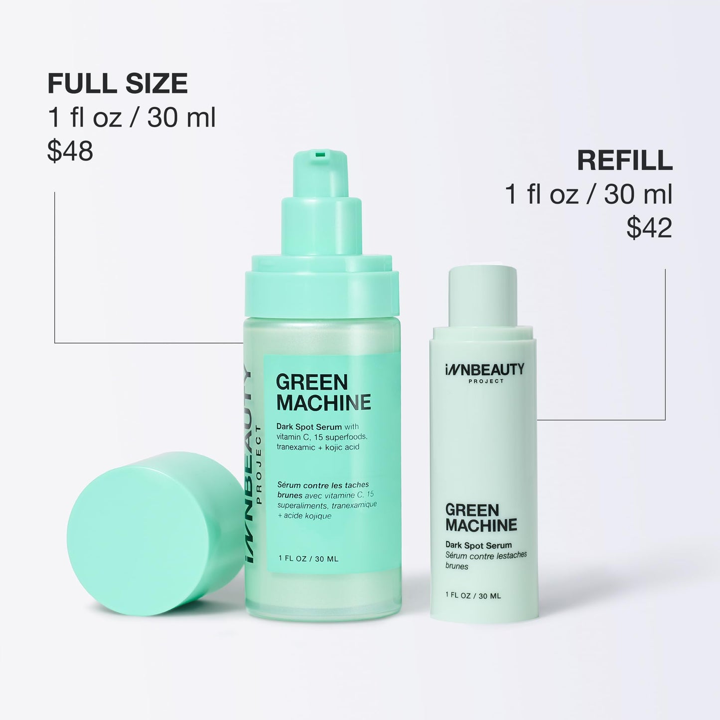 INNBEAUTY PROJECT Green Machine Vitamin C Dark Spot & Hyperpigmentation Serum, REFILL, 1 FL OZ (30ml)