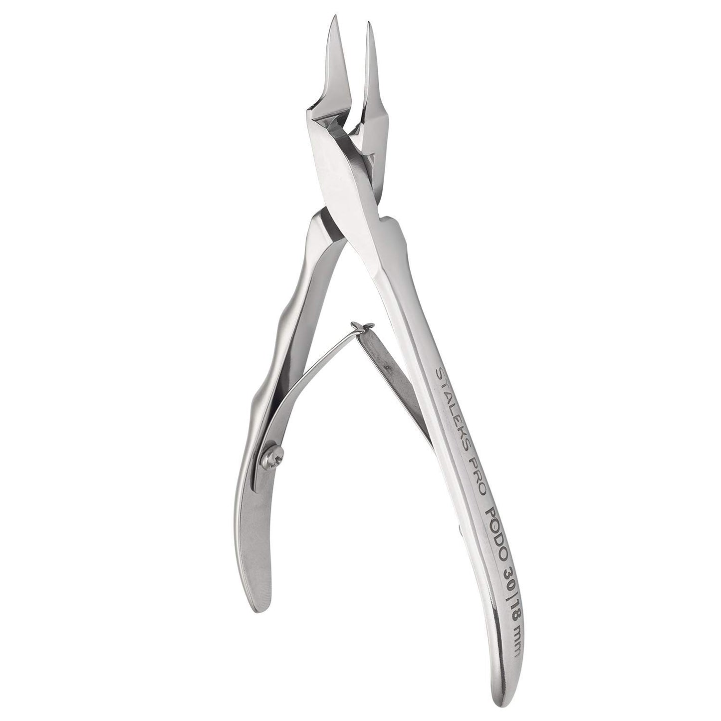Staleks Podo 30 Podology Nippers for Ingrown Toenails – 18 mm Blades – Narrow Tips with Blunt Ends – Double Spring Design for Medical Pedicure
