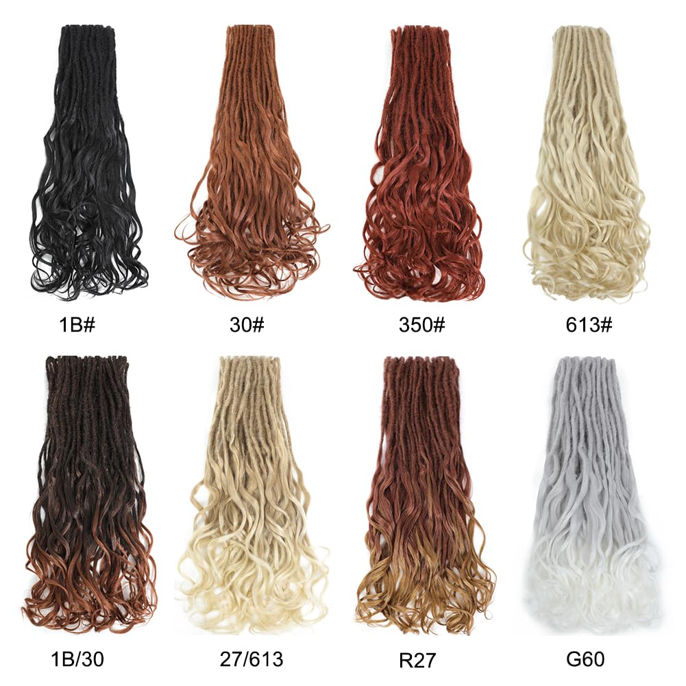 Loose Wave Dreadlock Extensions - Synthetic French Curly Double Ended | 24 Inches, Soft Brown to Blonde