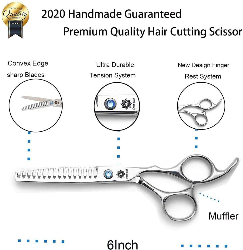Professional 6 inch Thinning Shears Hair Cutting Scissors Barber Salon Hairdressing Shears (Chunker shear)