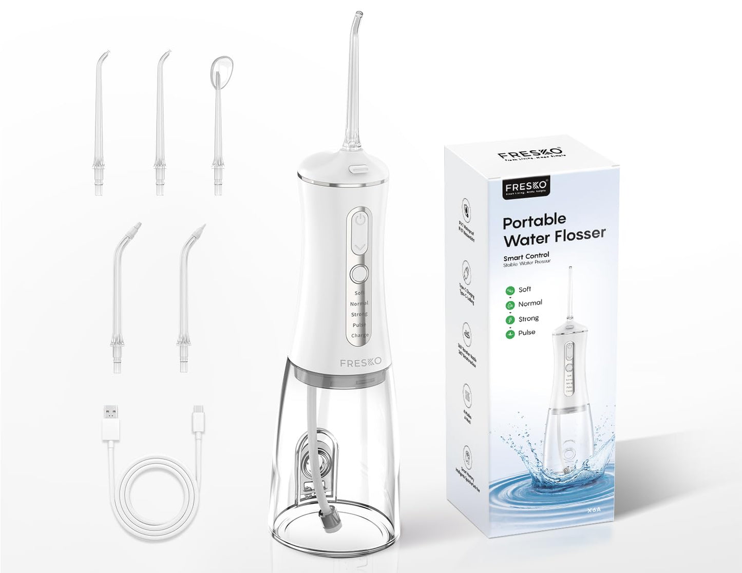 FRESKO Water Flosser with High Pulse & Constant Pressure Tech, 2600mAh