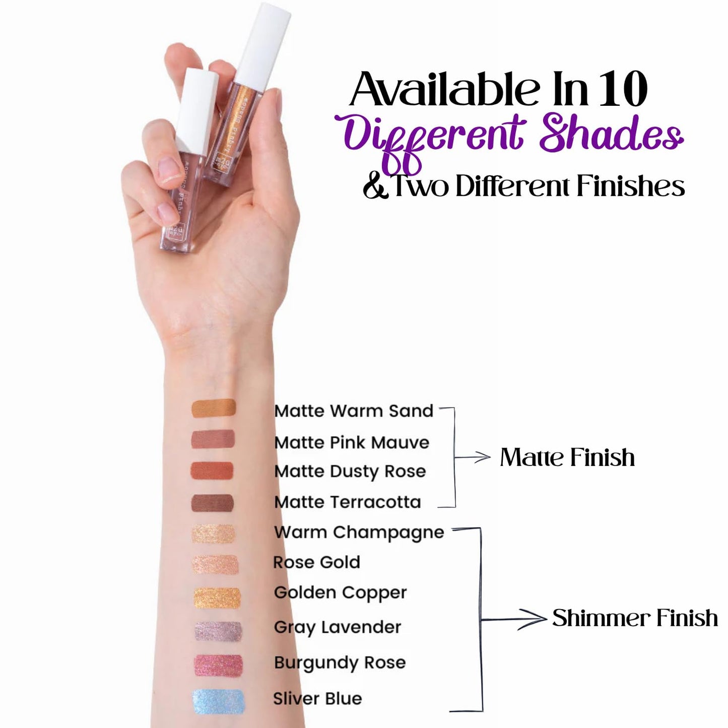 M2U NYC (Rose Gold Liquid Eyeshadow – Quick Drying Liquid Eye Shadow with One Swipe Pigment Coverage – Long Lasting, Buildable & Blendable Crease Proof Formula – Shimmer Finish