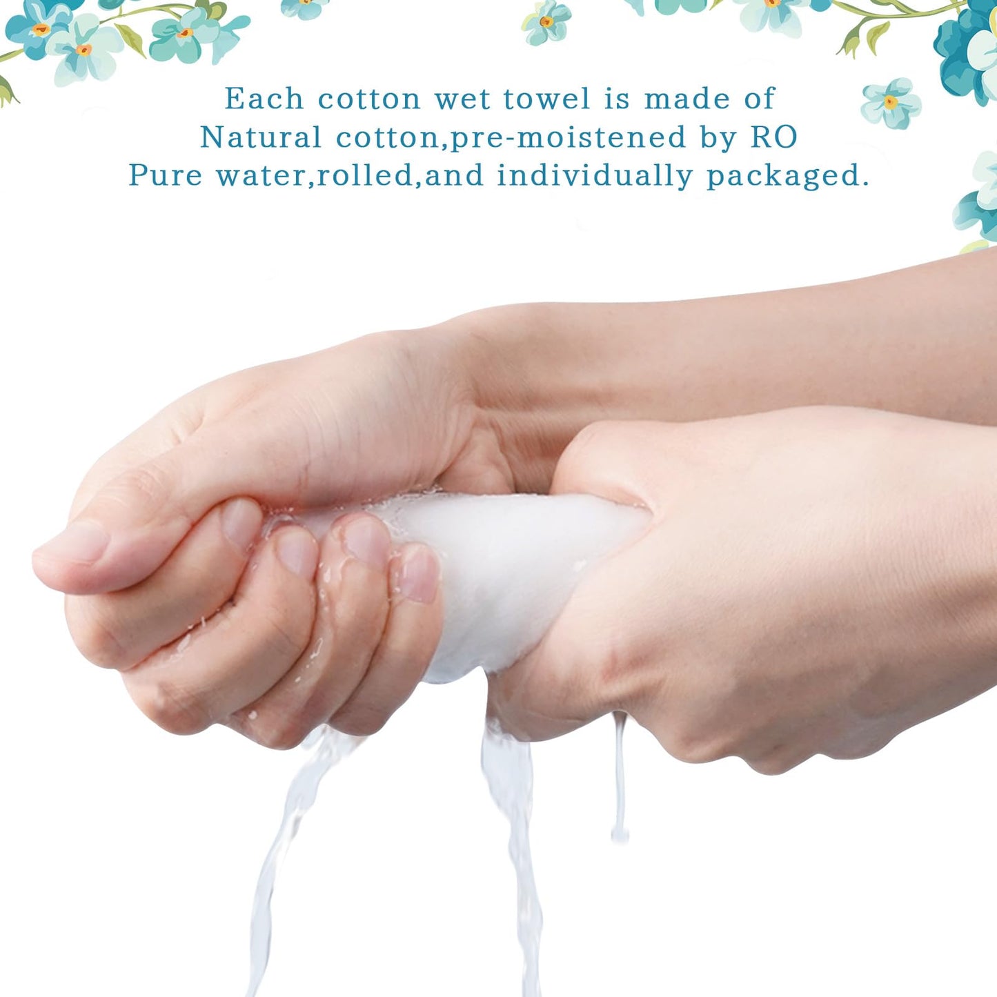 100 Pcs Moist Towel Bulk Moist Towelettes Individually Wrapped,White Towel Services,8.5''x8.5'' Unscented Wet Hand Towels,Disposable Refreshment Pre Moistened Towels for Travel Camping Sport Spa Party
