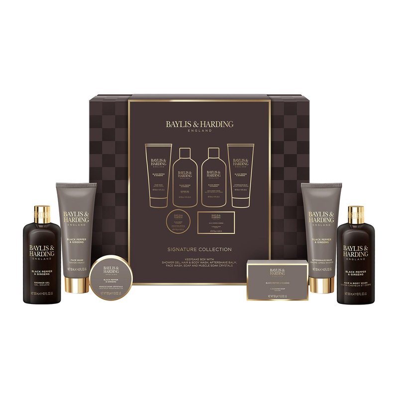 Baylis & Harding Gift Set for Men - Luxury Shower & Prep Pack - Black Pepper & Ginseng
