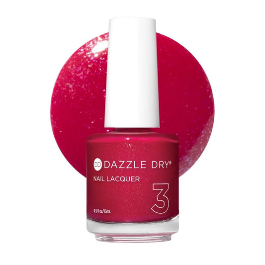 Dazzle Dry Nail Lacquer (Step 3) - Tiger Lily - A bright strawberry pink with blue-to-gold shimmer. Full coverage shimmer. (0.5 fl oz)