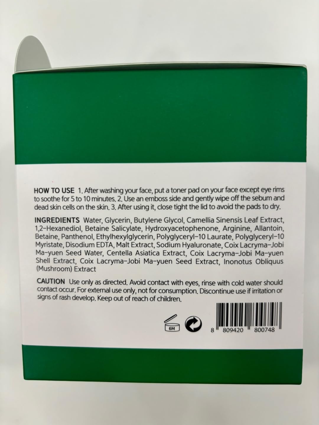 BARULAB Green Tea BHA Melting Toner Pads with Centella Asiatica Soothing Hydrating Moisturizing for All Skin Types | Anti-blemish Daily Care Gentle Mild Peeling Exfoliating Korean Skincare, White