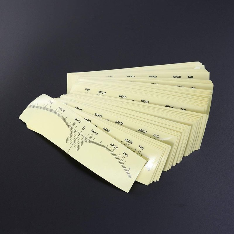 100 pcs Disposable Eyebrow Ruler Sticker Eyebrow Shaping Tools for Makeup Measurement Tattoo Supplies