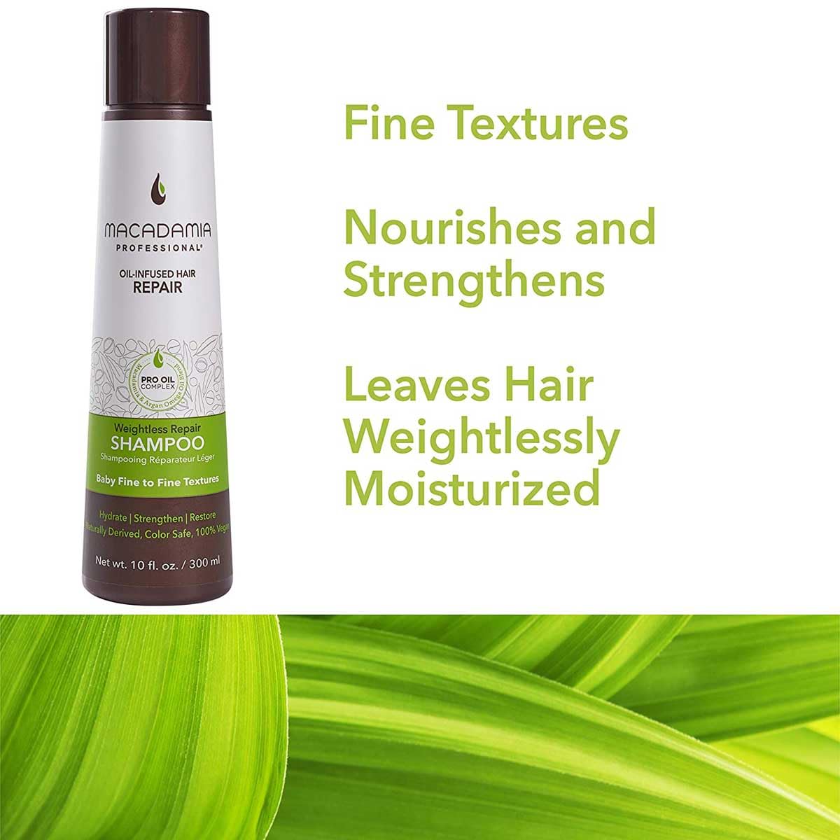 Macadamia Professional Nourishing Repair Hair Shampoo - Hydrating Argan Oil Cleanser for Damaged Dry Hair Care, Paraben & Sulfate Free, 10 fl oz