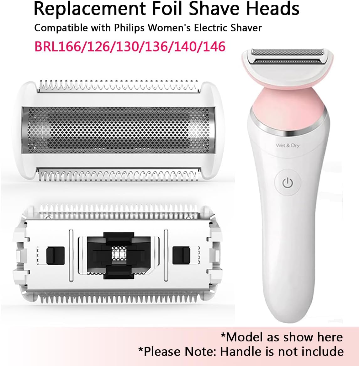 Philips Replacement Foil Head for Women's Trimmer | Compatible with BRL130, BRL140, BRL126 - 1 Count, White