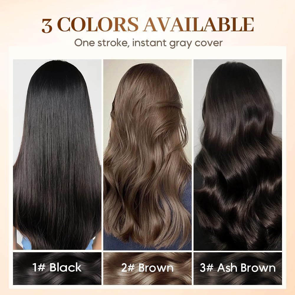 Hair Dye Stick, Waterproof and Sweatproof Hair Dye Stick, 2025 New 2-in-1 Portable Hair Dyeing Comb, Gray Hair White Hair Quick Touch Up Cover Up (Black)