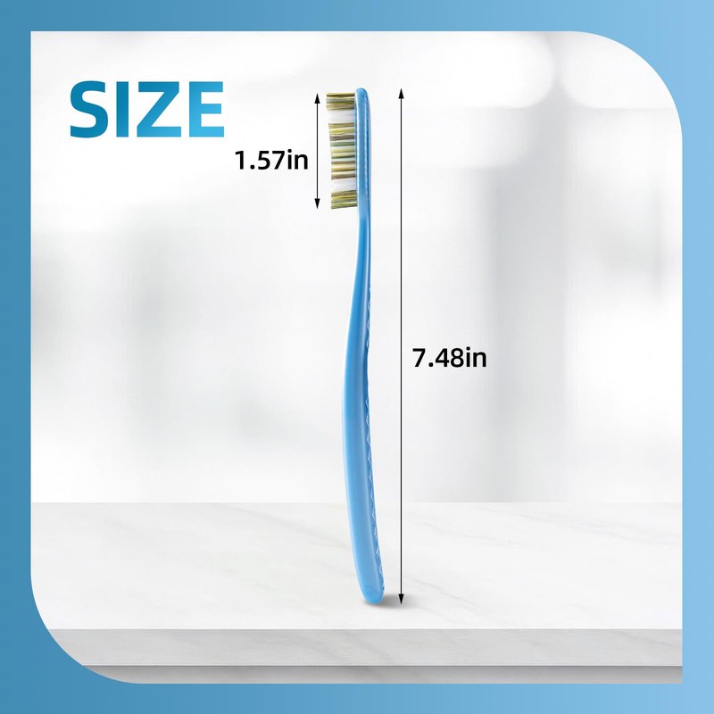 DFBCCZB Long Head Medium Toothbrush Big Head Adult Toothbrush accelerates Cleaning Stains and whitens Teeth 4 Pieces.