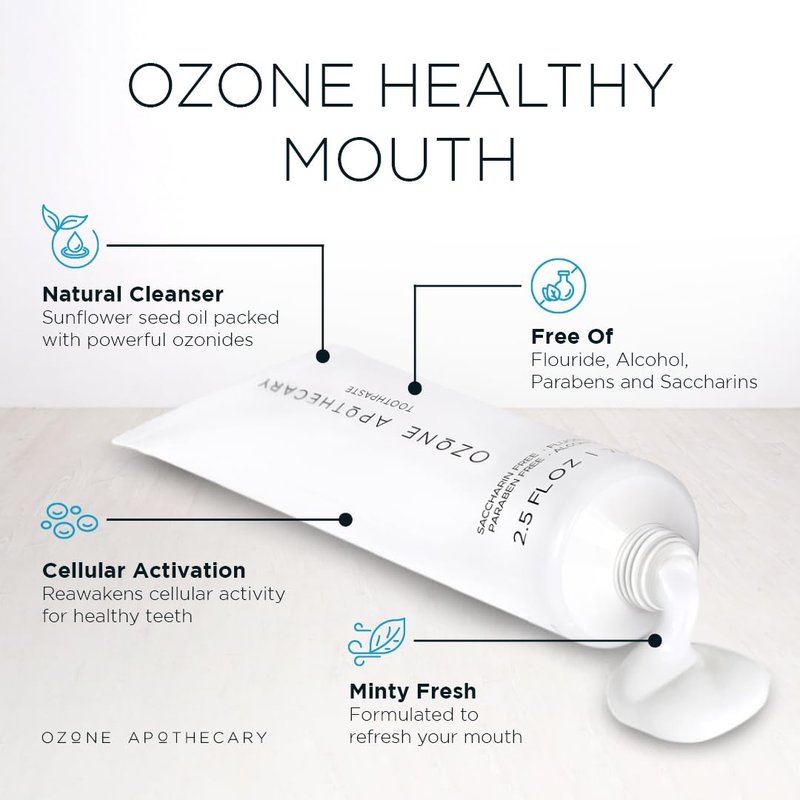 Ozone Apothecary Toothpaste Ozone Oil Infused Toothpaste Flouride Free for Promoting Healthy Mouth | Ozonated Oral Care