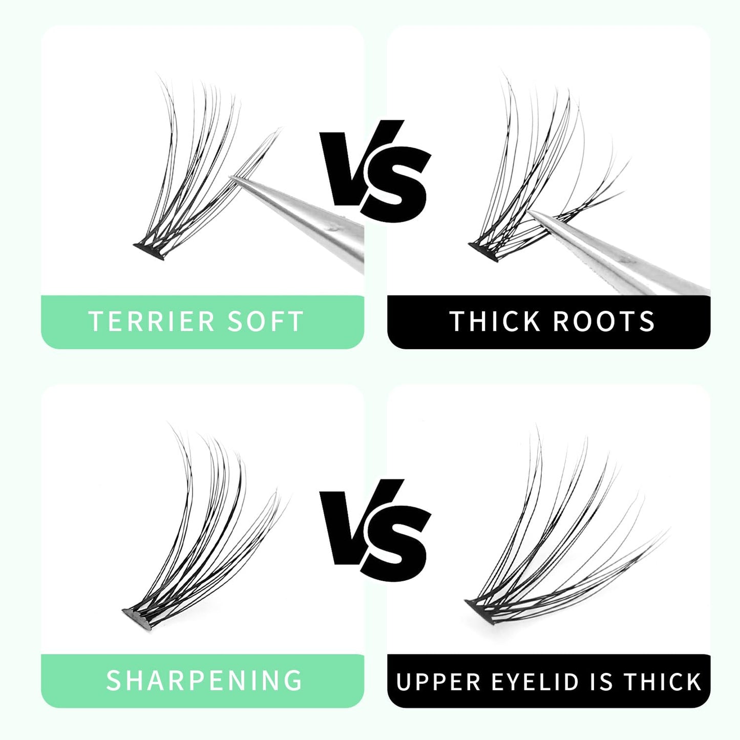 Bodermincer 20D 0.07mm Thickness 8-22mm To Choose Grafting False Eyelashes False Eyelashes Individual Natural Long Mink Fake Eyelashes Extension Handmade Bulk Wholesale (5 packs-18mm)