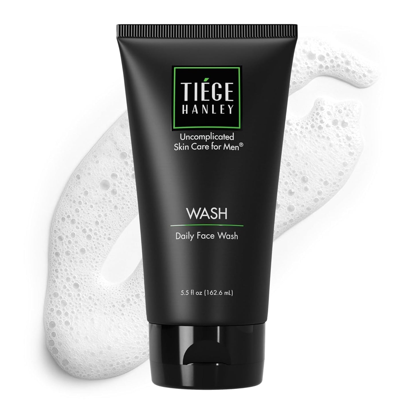 Tiege Hanley Daily Face Wash for Men - Gentle Fragrance-Free Cleanser with Jojoba Oil & Aloe | 5.5 Fl Oz
