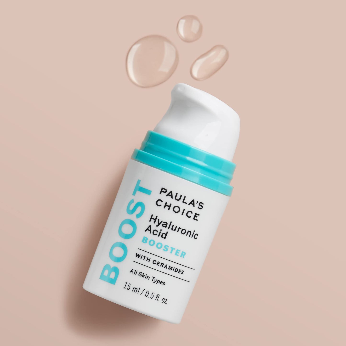 Paula's Choice BOOST Hyaluronic Acid Booster Face Serum with Ceramides, Plumps Fine Lines and Wrinkles, Hydrating Hyaluronic Acid Gel for Dry Skin, Fragrance-Free, 0.5 Fl Oz