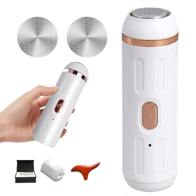 Electric Callus Remover & Reflexology Socks Kit – Rechargeable Pedicure Tools Set with Wooden Gua Sha Massager for Plantar Fasciitis Relief, Dead Skin & Cracked Heels